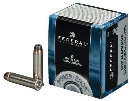 Federal Power-Shok Handgun Ammunition .357 Mag 180gr JHP 1080 fps 20/ct