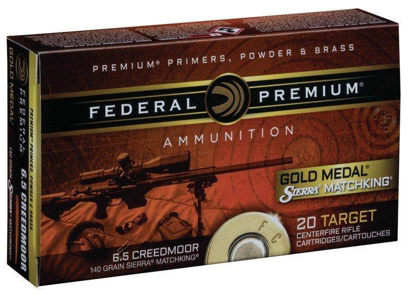 Federal Gold Medal Rifle Ammunition 6.5 Creedmoor 140 gr SMK 2675 fps 20/ct