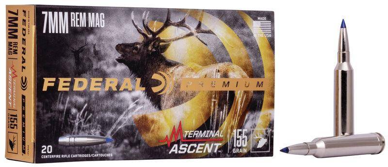 Federal Terminal Ascent Rifle Ammuntion 7mm Rem Mag 155 gr 3000 fps 20/ct