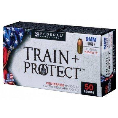 Federal Train+Protect Handgun Ammunition 9mm Luger 115 gr. JHP 1180 fps 50/ct