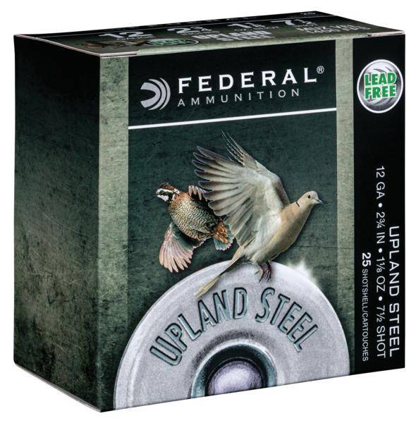 Federal Upland Steel Shotshells 12ga 2-3/4" 1-1/8 oz #7.5 25/ct
