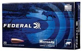 Federal Varmint & Predator Rifle Ammunition .22-250 Rem 55 gr V-MAX 4200 fps 20/ct