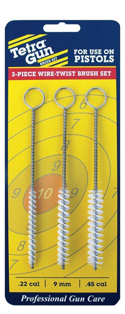 Tetra Gun 3-Piece Wire Twist Brush Set - .22 cal/ 9mm/ .45 Cal