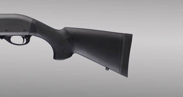 Hogue Shotgun Stock for Remington 870 12 Gauge OverMolded Shotgun Stock - 12" L.O.P. Black