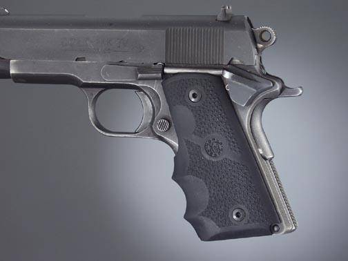 Hogue Colt Officer Rubber Grips with Finger Grooves Black
