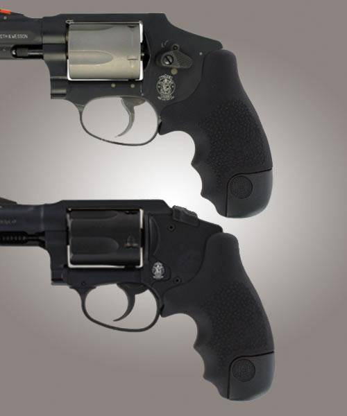 Hogue S&W J Frame Round Butt Centennial/Polymer Bodyguard Rubber Tamer Grip - Black