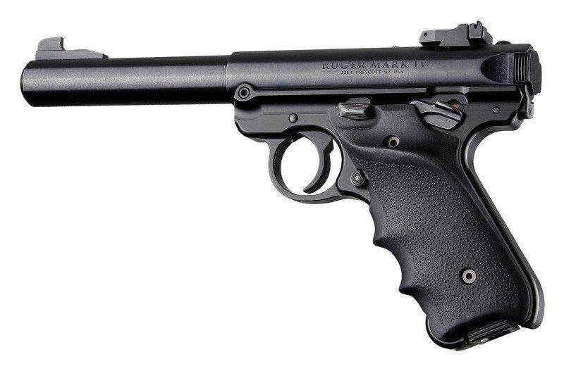 Hogue Ruger MKIV Rubber Grip with Finger Grooves and Right Hand Thumb Rest Black
