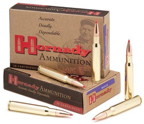 Hornady Match Rifle Ammunition .308 Win 168 gr BTHP 2700 fps - 20/box
