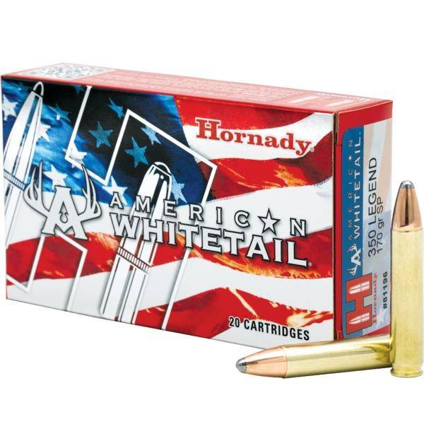 Hornady American Whitetail Rifle Ammunition .350 Legend 170gr SP  2200 fps 20/ct