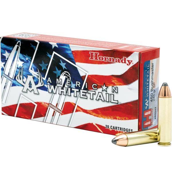 Hornady American Whitetail Rifle Ammunition .450 Bushmaster 245 gr Interlock SP  2200 fps 20/ct
