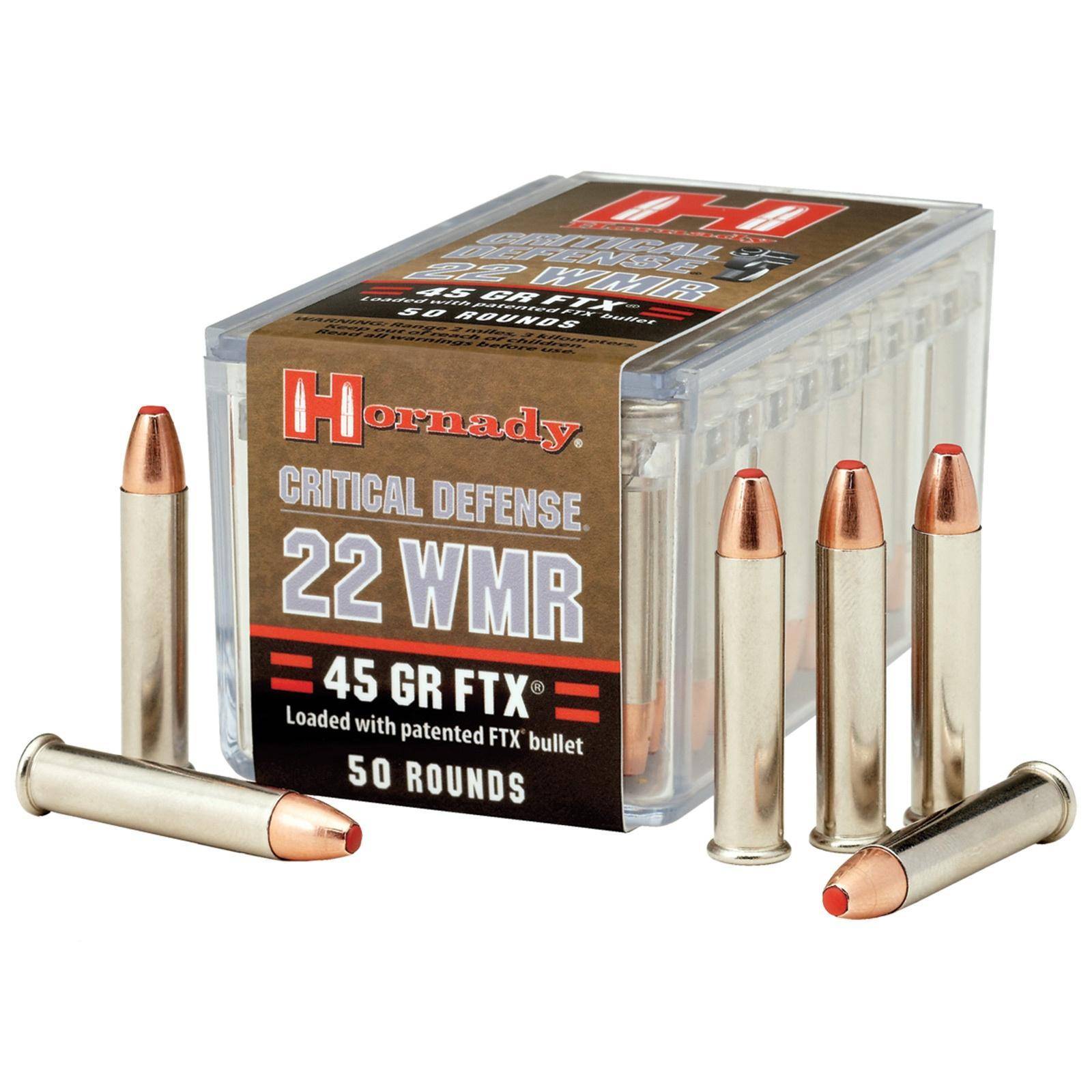 Hornady Critical Defense .22 WMR 45 gr FTX Rimfire Ammo - 50/box