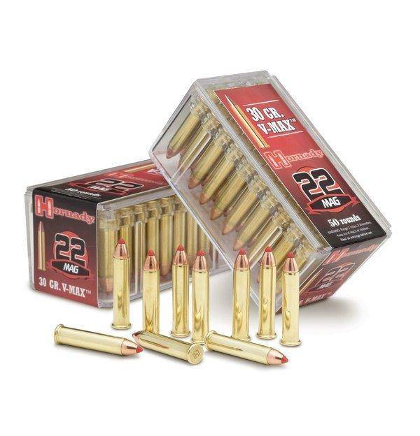Hornady Rimfire Ammunition .22 WMR 30 gr VMAX 2200 fps 50/Box