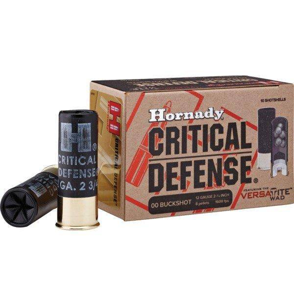 Hornady Critical Defense Shotgun Ammunition -  12 ga - 2 3/4" -  8 plts - #00 - 1600 fps - 10/box