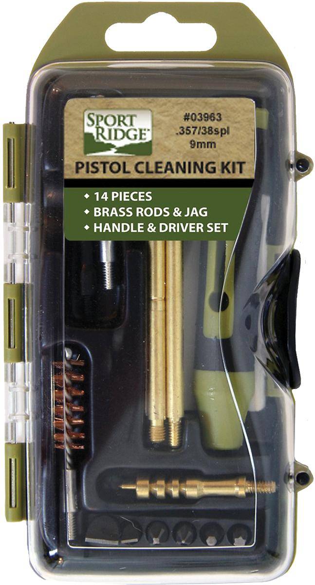 TacShield  Sport Ridge 14pc Pistol Cleaning Kit - 38/357/9mm Coyote