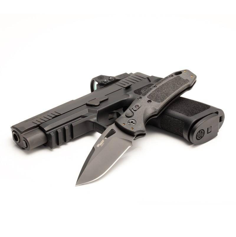 Hogue Sig Sauer K320A Nitron Automatic Folder Knife 3 1/2" Drop Point Blade Black - Image 4