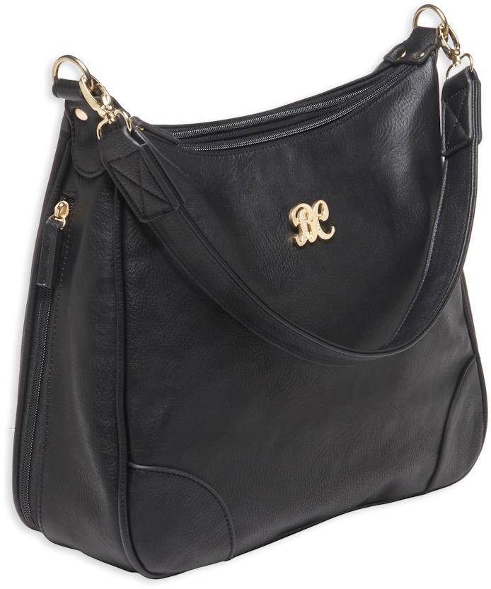 Bulldog Hobo Style Conceal Carry Purse W/ Holster - Black W/ Black Trim
