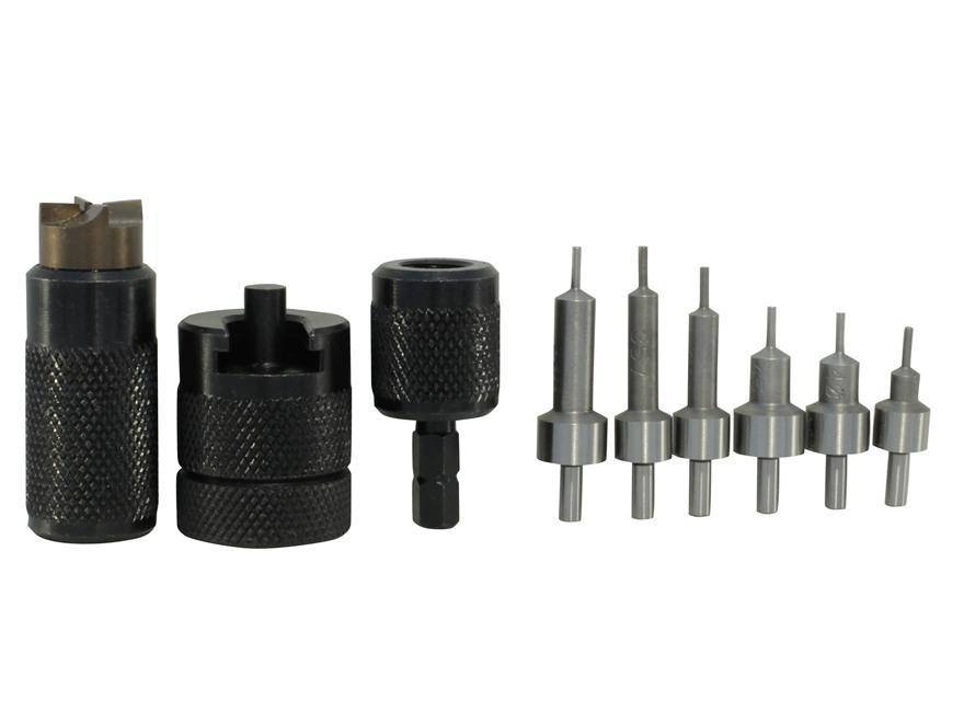 Lyman E-ZEE Trimmer Handgun Set & Pilots for 9mm .38 Spl .357 .40 S&W .44 Mag & 45 ACP