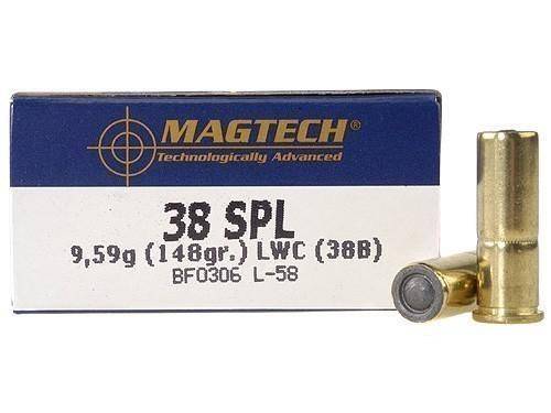 MagTech Handgun Ammunition .38 Spl 148 gr LWC 710 fps 50/ct