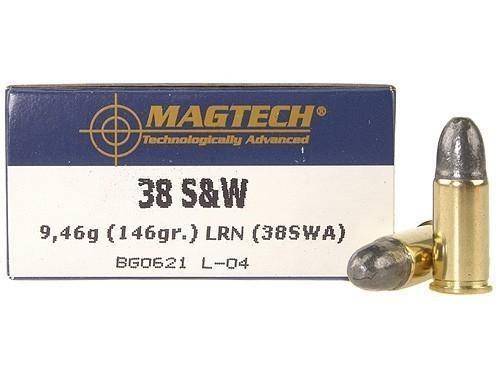 MagTech Handgun Ammunition .38 S&W 146 gr LRN 686 fps 50/ct