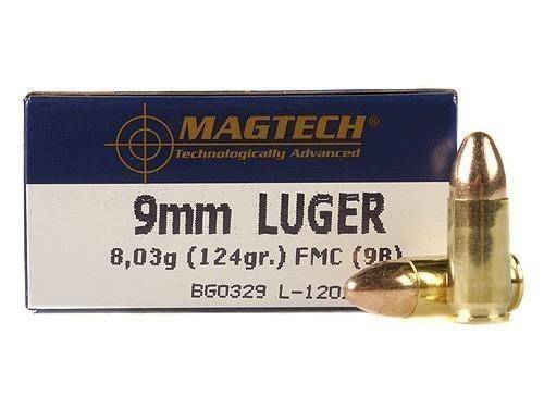 MagTech Handgun Ammunition 9mm Luger 124 gr FMJ 1109 fps 50/ct