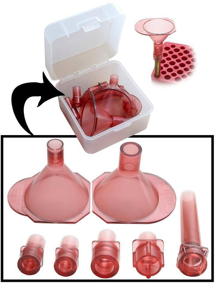 MTM Universal Powder Funnel Kit 17 to 500 S&W Clear Red
