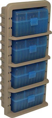 MTM ARRS Ammo Rack with 4 RS-50-24 Ammo Boxes Clear Blue and Dark Earth