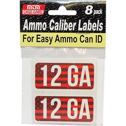 MTM Ammo Caliber Labels 12 GA Red 8/ct