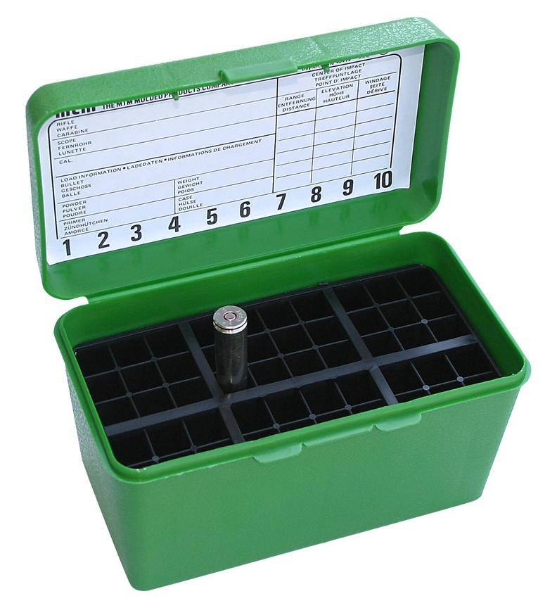 MTM Deluex H-50 Series Rifle Ammo Box 50 Round Capacity Green