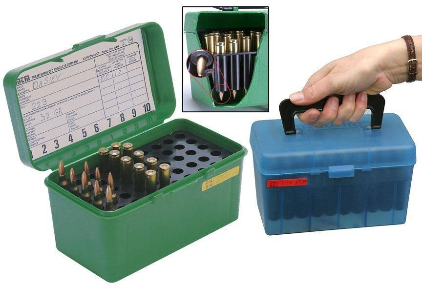 MTM Deluex H-50 Series Rifle Ammo Box Clear Blue
