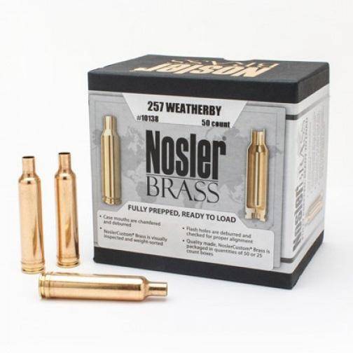 Nosler Unprimed Brass Rifle Cartridge Cases .257 Roberts (+P) 50/ct