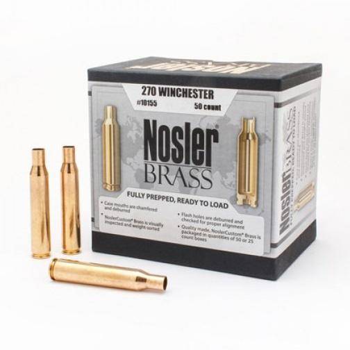 Nosler Unprimed Brass Rifle Cartridge Cases .270 Win 50/ct