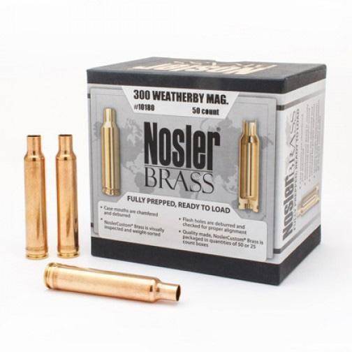 Nosler Unprimed Brass Rifle Cartridge Cases .300 Wby Mag 50/ct