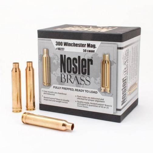 Nosler Unprimed Brass Rifle Cartridge Cases .300 Win Mag 50/ct