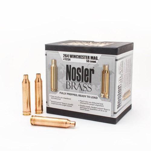 Nosler Unprimed Brass Rifle Cartridge Cases .264 Win Mag 50/ct