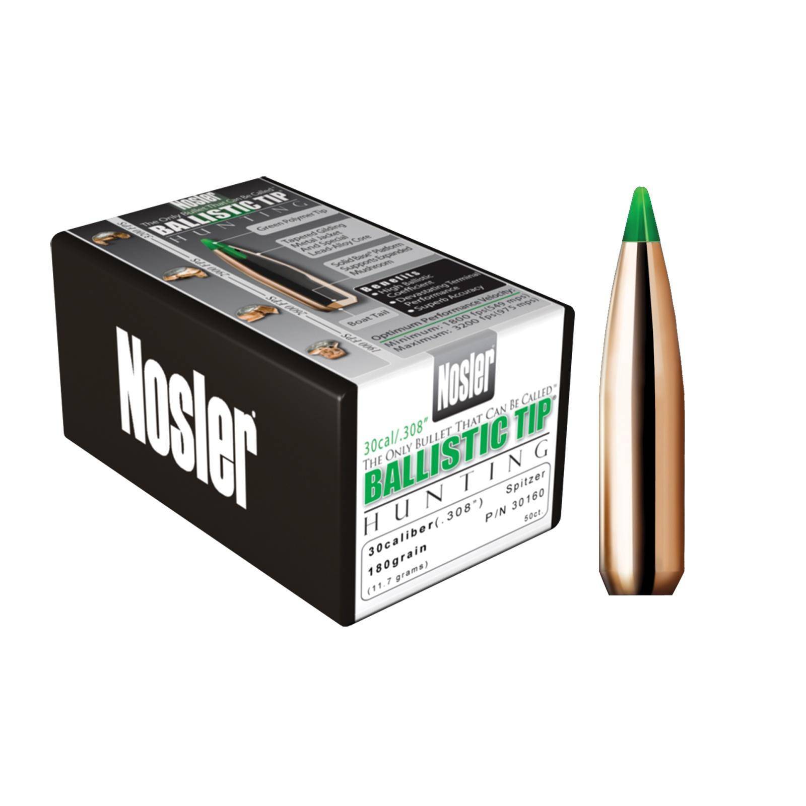 Nosler Ballistic Tip Hunting Rifle Bullets 7mm .284" 140 gr SBT-BTIP 50/ct