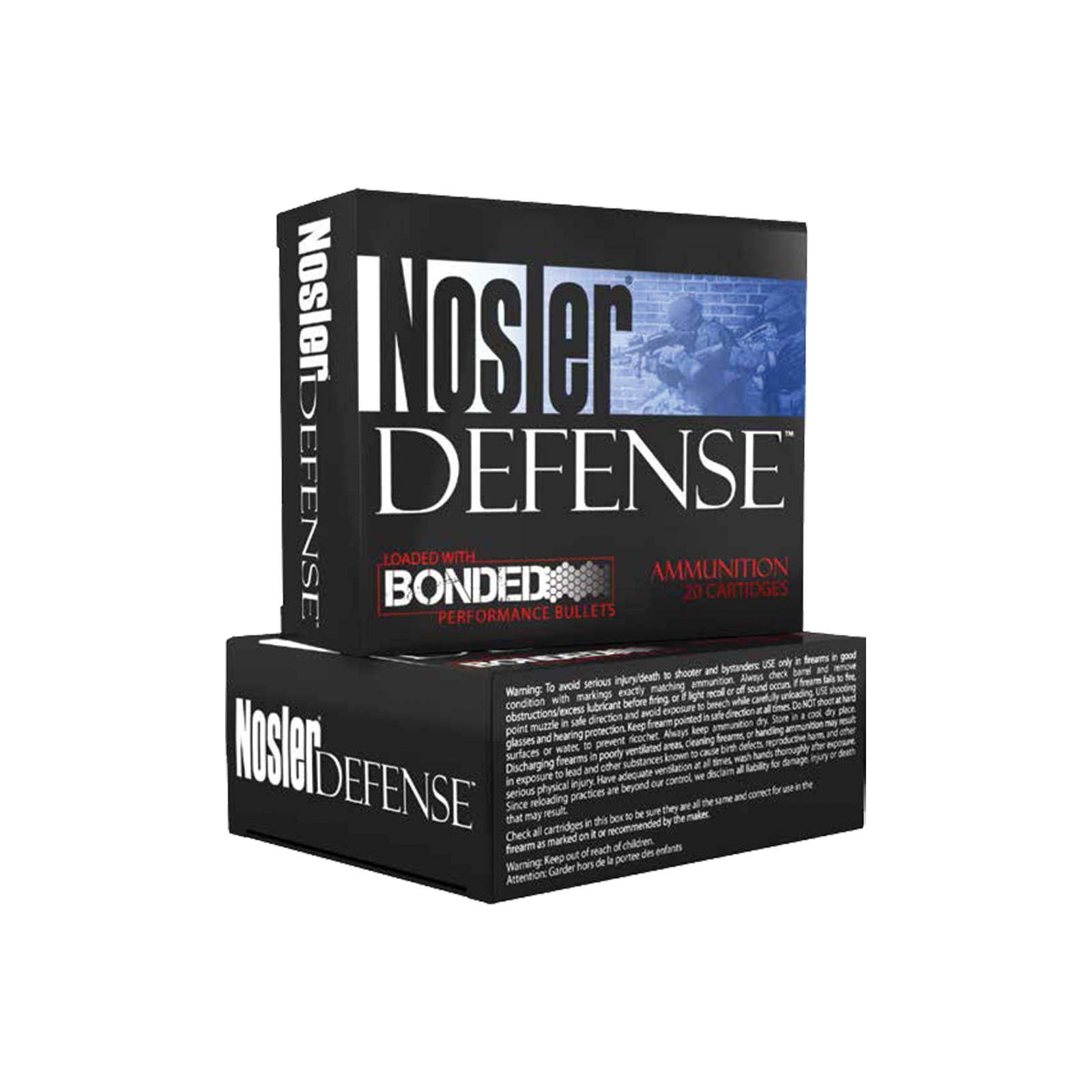 Nosler Defense Handgun Ammunition 9mm Luger (+P) 124 gr Bonded-JHP 1200 fps 20/ct
