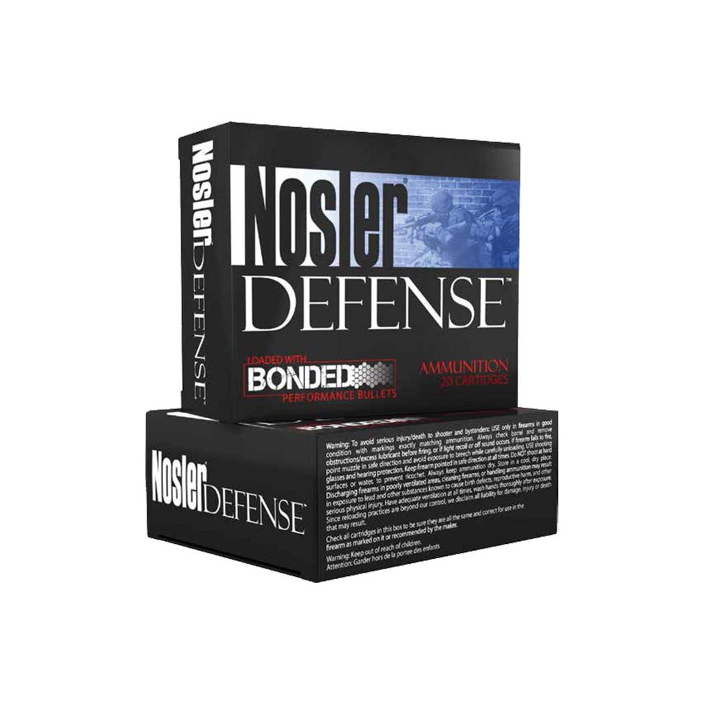 Nosler Defense Handgun Ammunition 9mm Luger (+P) 124 gr Bonded-JHP 1200 fps 20/ct