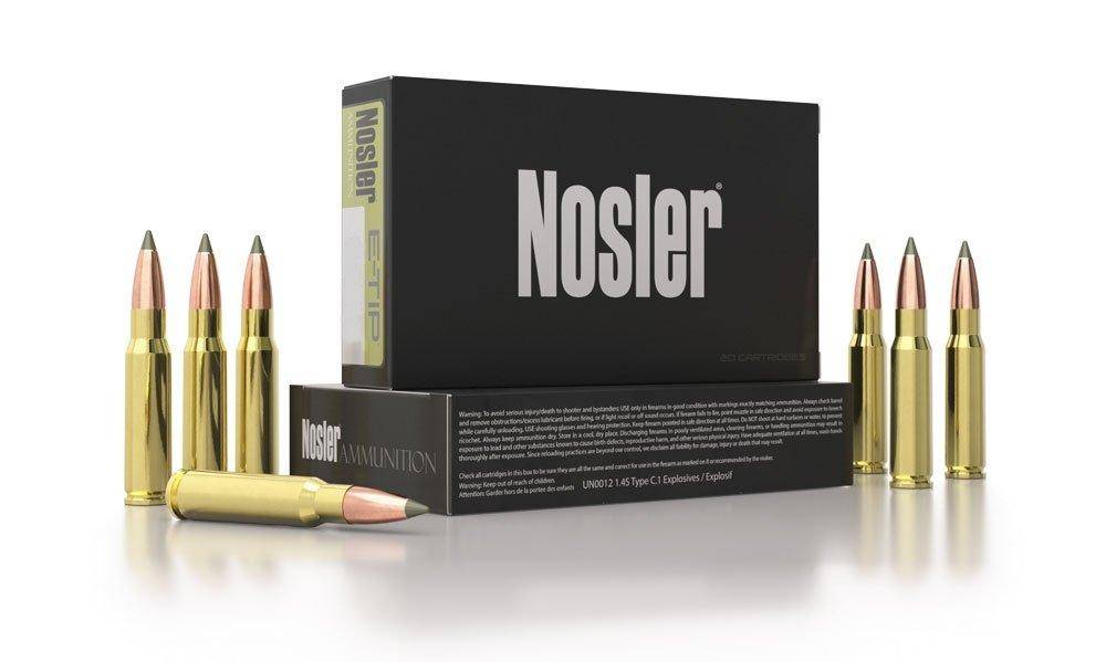 Nosler E-Tip rifle Ammunition .22 Nosler 55gr ET 3500 fps 20/ct