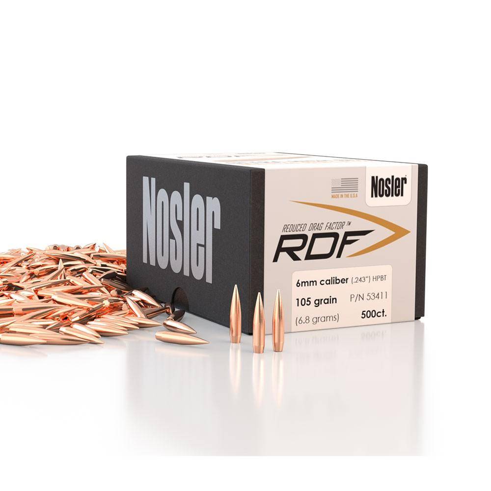 Nosler RDF Match Rifle Bullets 6mm .243" 105 gr HPBT 500/ct