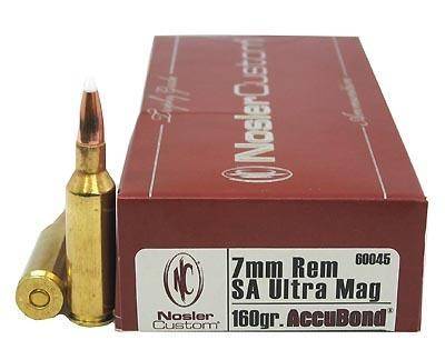 Nosler Accubond Trophy Grade Rifle Ammunition 7mm SAUM 160 gr PT 2850 fps 20/ct