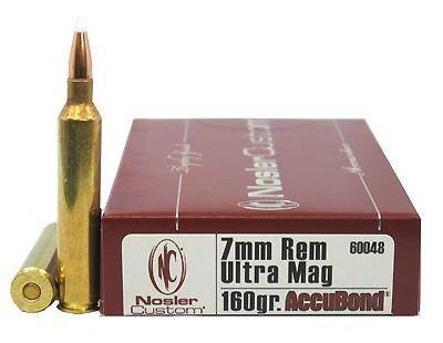 Nosler Accubond Trophy Grade Rifle Ammunition 7mm RUM 160 gr PT 3175 fps 20/ct