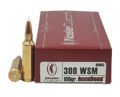 Nosler Accubond Trophy Grade Rifle Ammunition .300 WSM 180 gr PT 2950 fps 20/ct