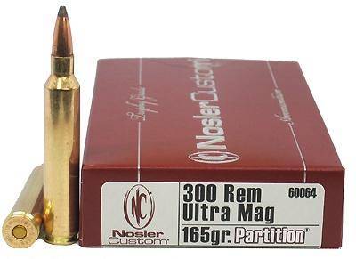 Nosler Partition Trophy Grade Rifle Ammunition .300 RUM 165 gr PSP 3350 fps 20/ct