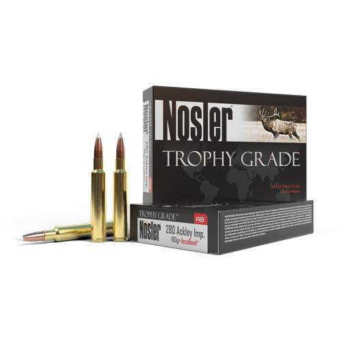 Nosler Accubond Trophy Grade Rifle Ammunition .280 Ackley Imp 160 gr PT 2950 fps 20/ct