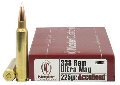 Nosler Accubond Trophy Grade Rifle Ammunition .338 RUM 225 gr PT 2975 fps 20/ct