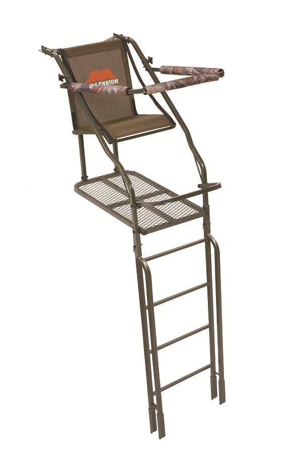 Millennium 21' Ladder Stand W Double-Size Platform & Safe-Link 35' Safety Line - MOTOR FREIGHT ONLY