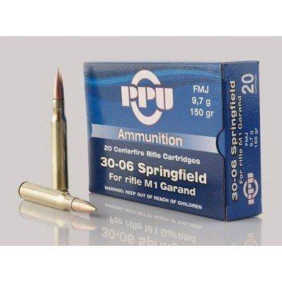 PPU Rifle MC Garand Ammunition .30-06 Springfield 150 gr FMJ 2745 fps 500/ct