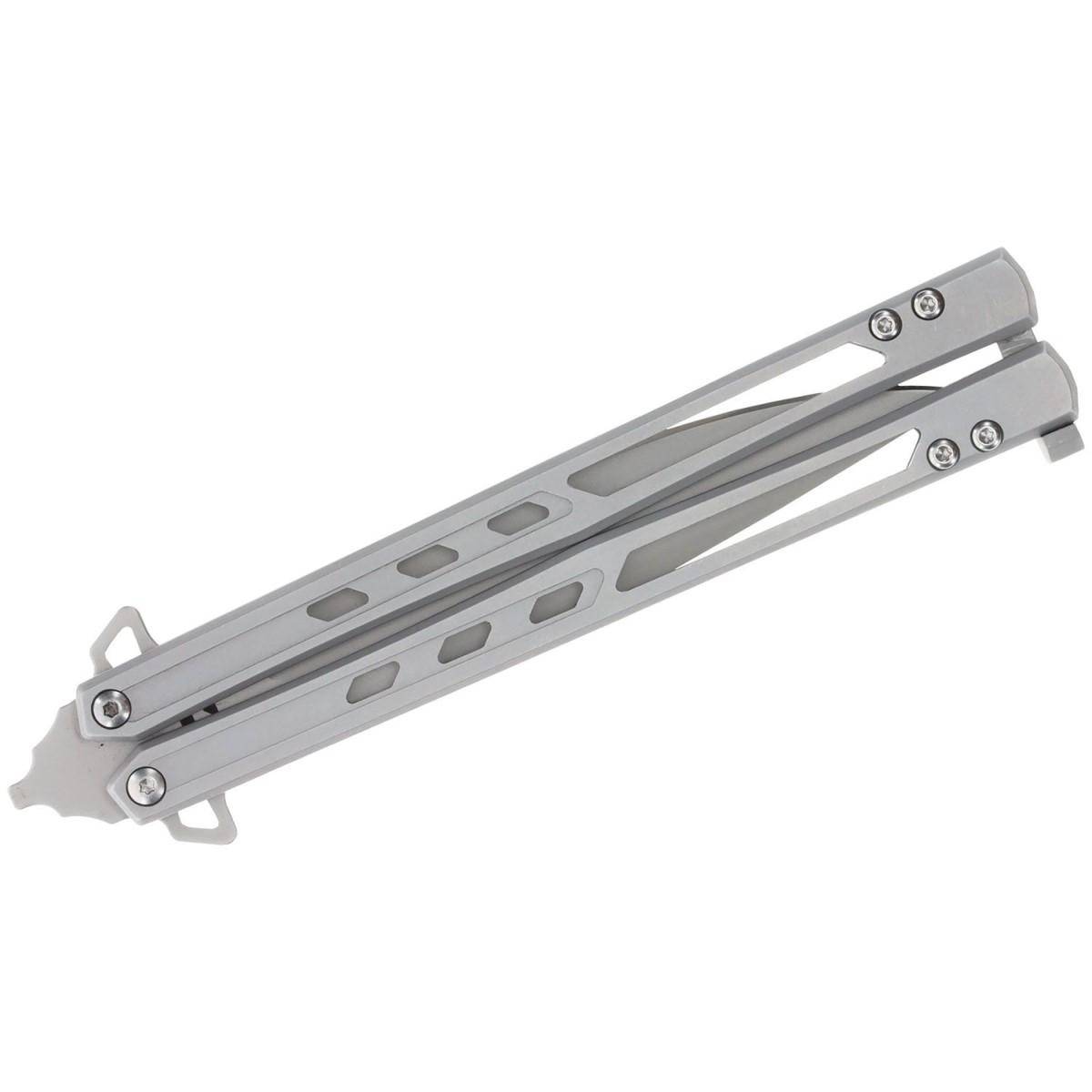 Schrade Alkymest Butterfly Folding Knife 4" Blade Silver