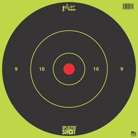 Pro-Shot Splatter Shot 12 in Green Bullseye Tag Paper Target 5/ct