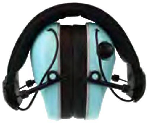 Radians Dual Microphone Electronic Earmuff 3.5mm Stereo Jack 23dB Black Aqua